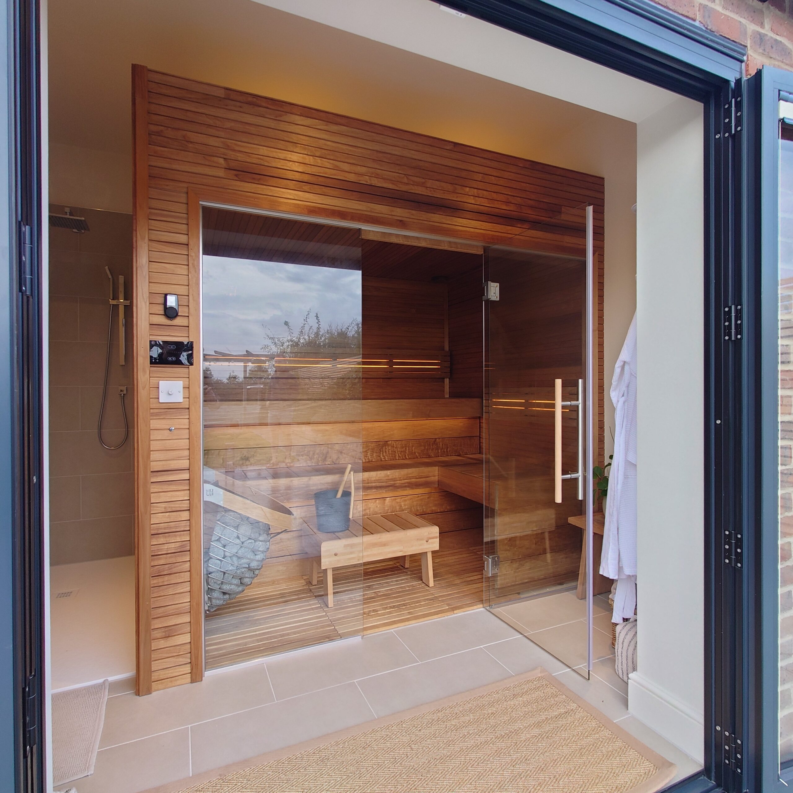 Family spa room with sauna